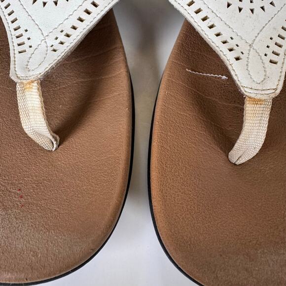 Rockport Ridge Cutout Sandal Thong Women's Size 8.5 White Boho Beach Comfy - Picture 7 of 9